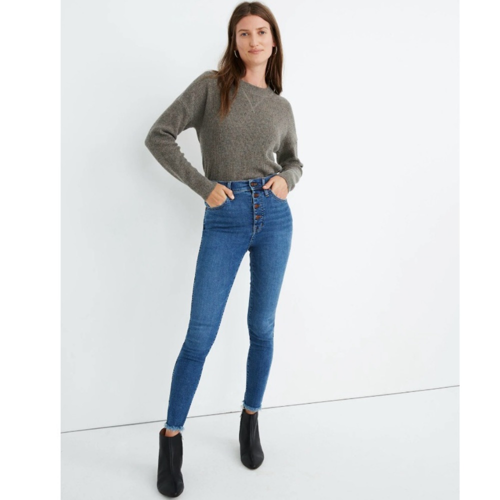 Madewell 10" High-Rise Skinny Jeans in Mackey Wash: Button-Front Edition size 28
